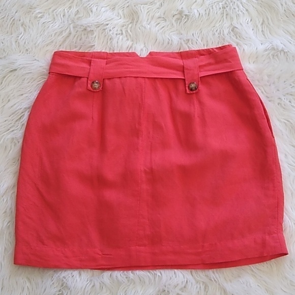 Banana Republic Coral Linen Blend Tie Waist Skirt Size - 4 - Picture 4 of 14